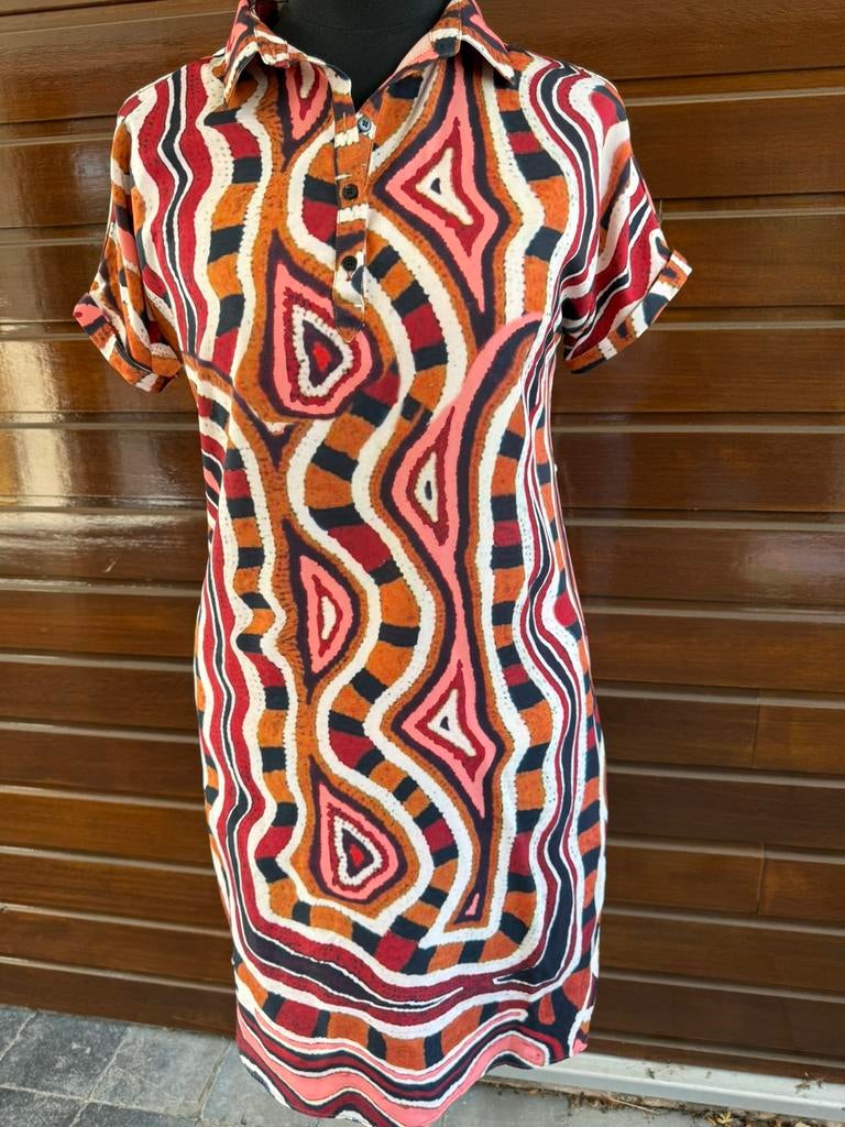 Zomerjurk, Kleding | Dames, Jurken, Verzenden, Zo goed als nieuw, Maat 38/40 (M), Onder de knie