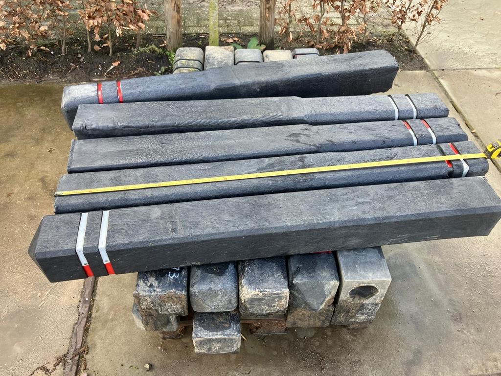 Gebruikte zwarte reflectorpaaltjes (136,5 x 13 cm), Tuin en Terras, Palen, Balken en Planken, Ophalen, Gebruikt, Minder dan 180 cm