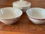 Set van 5 Franse schalen, wit met bloemmotief, Antiek en Kunst, Antiek | Schalen, Ophalen