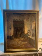 Arnout van Gilst - Boereninterieur, olieverf, Ophalen of Verzenden