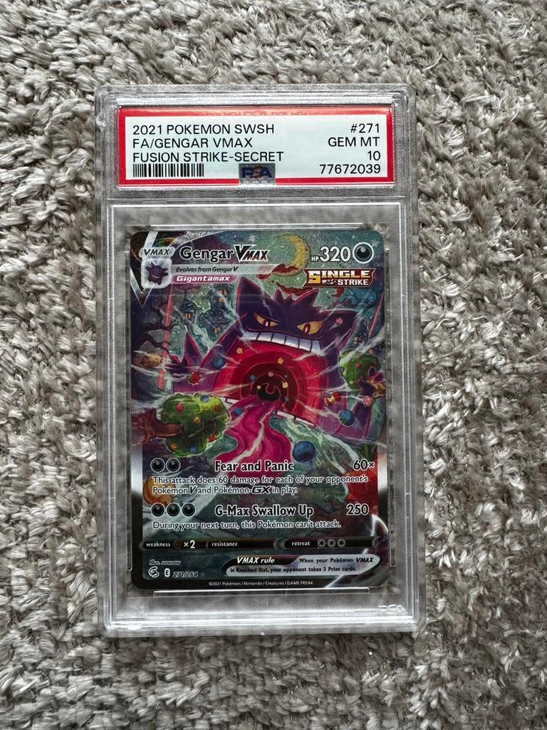 Pokemon kaart GENGAR VMAX PSA 10, Ophalen of Verzenden, Nieuw, Losse kaart, Foil