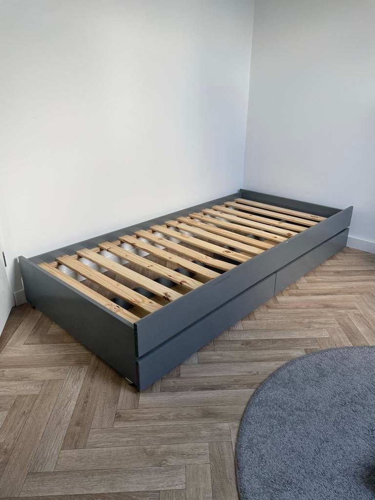 Eenpersoonsbed met lades, zo goed als nieuw, Huis en Inrichting, Slaapkamer | Bedden, Ophalen, 90 cm, Eenpersoons, Zo goed als nieuw