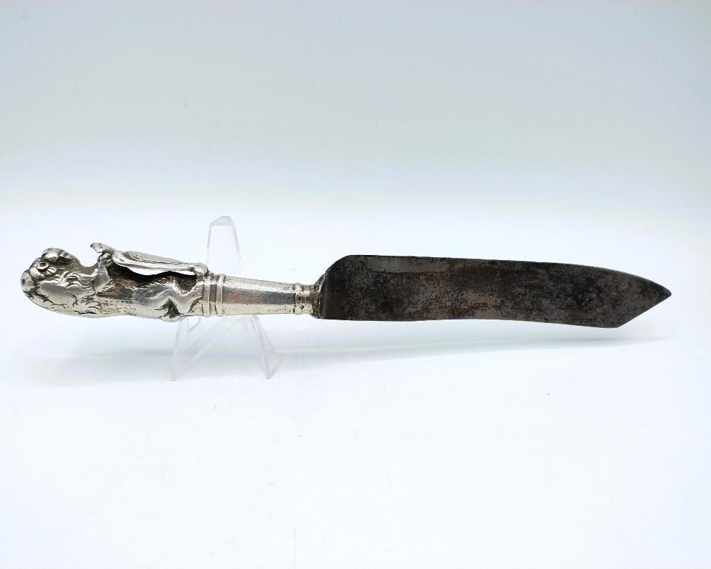 Zilveren mesheft met lemmet, Leeuwarden, 18e eeuws, Antiek en Kunst, Verzenden, Zilver