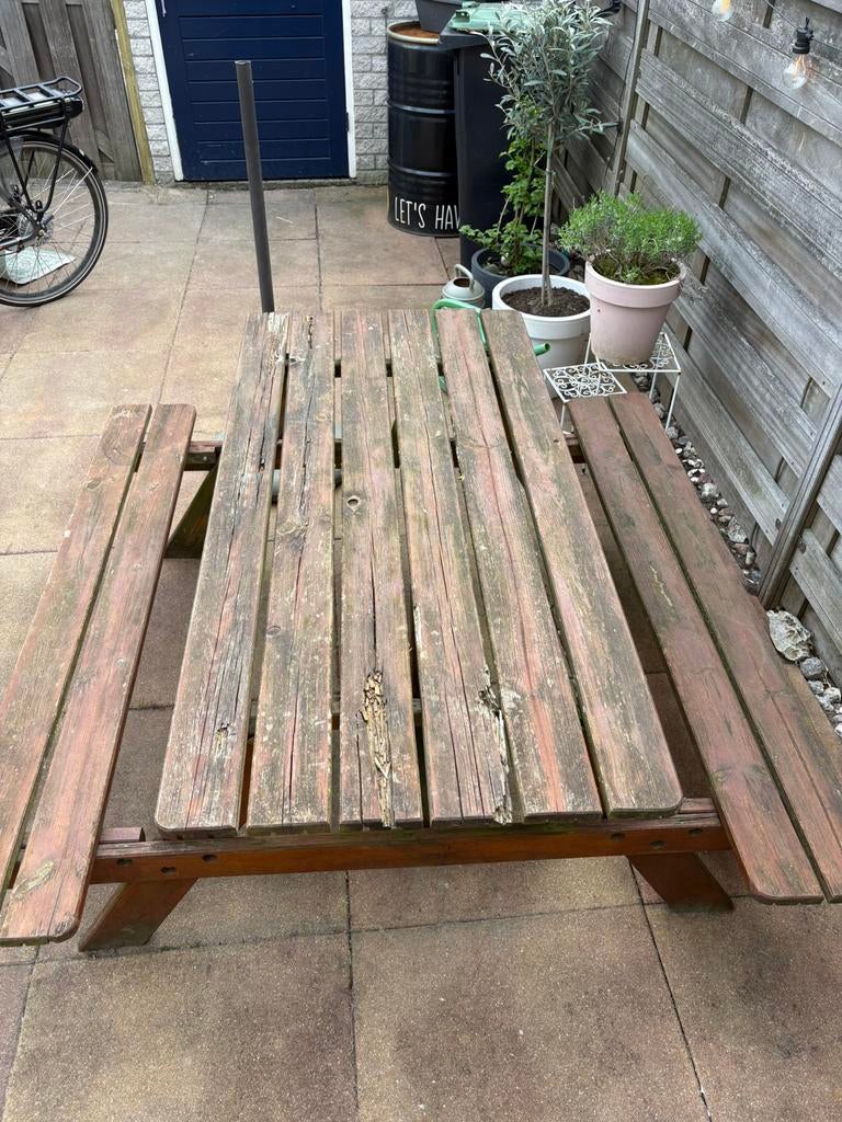 Picknicktafel 150 x 151 gratis op te halen, Ophalen, Gebruikt, Rechthoekig, Hout