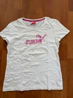 Leuk wit Puma T-shirt met roze logo maat M superstaat, Maat 38/40 (M), Wit, Ophalen of Verzenden, Korte mouw