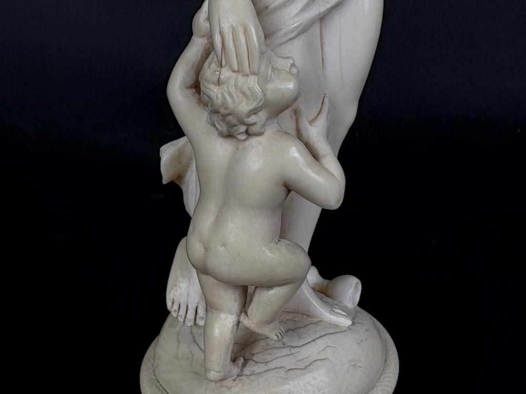 Figuur - Ivoor naakt vrouw met kind 19e eeuw, Ophalen of Verzenden, Handgemaakt, 20 - 50 cm, Overige materialen