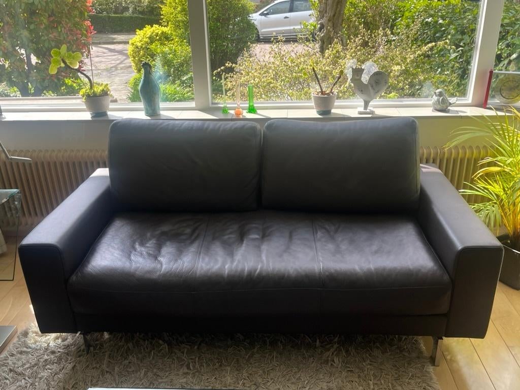 Twee leren Rolf Benz banken, Ophalen, Gebruikt, 150 tot 200 cm, Tweepersoons