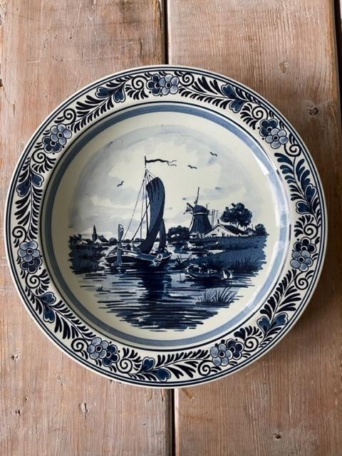 Oud Delfts blauw bord N.V Elisabeth Bas sigaren Susante & Co, Antiek en Kunst, Ophalen