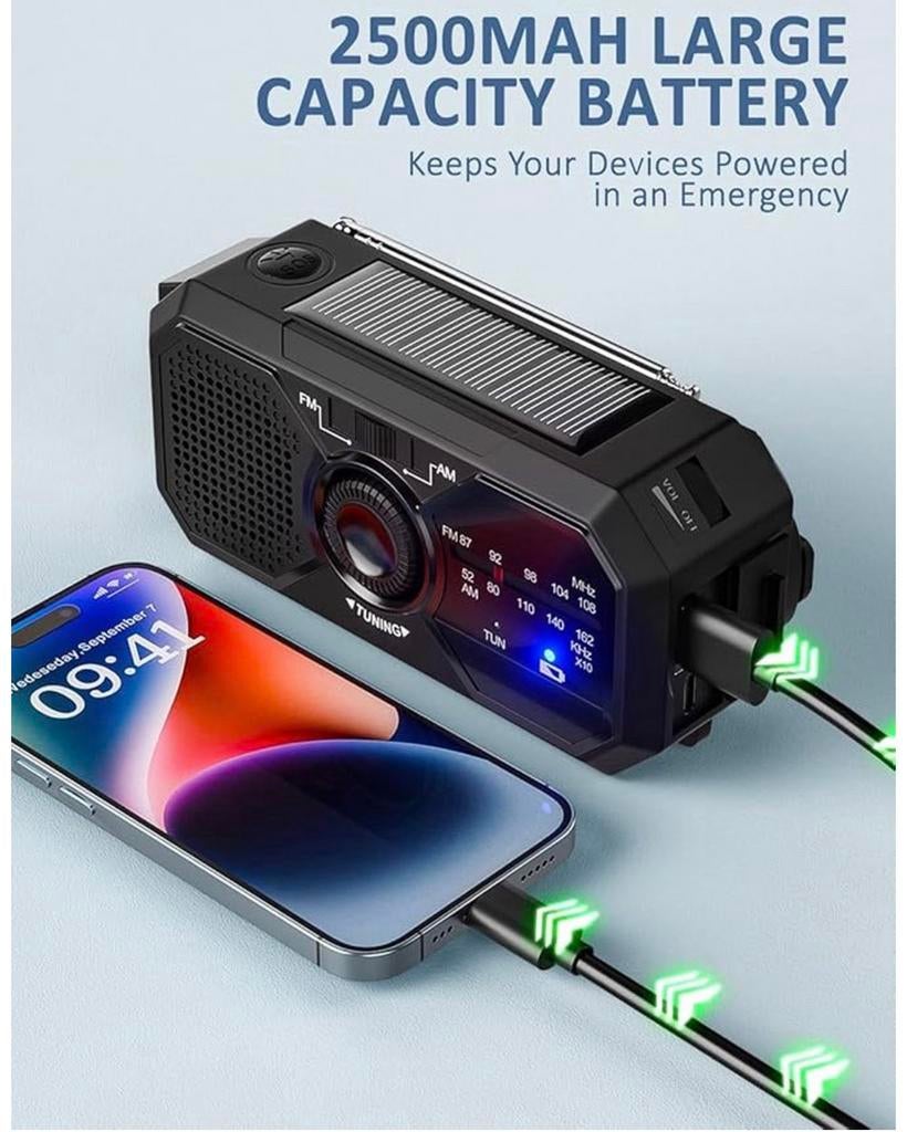 Multifunctionele Outdoor Noodradio met LED-licht, Ophalen of Verzenden, Nieuw, Radio