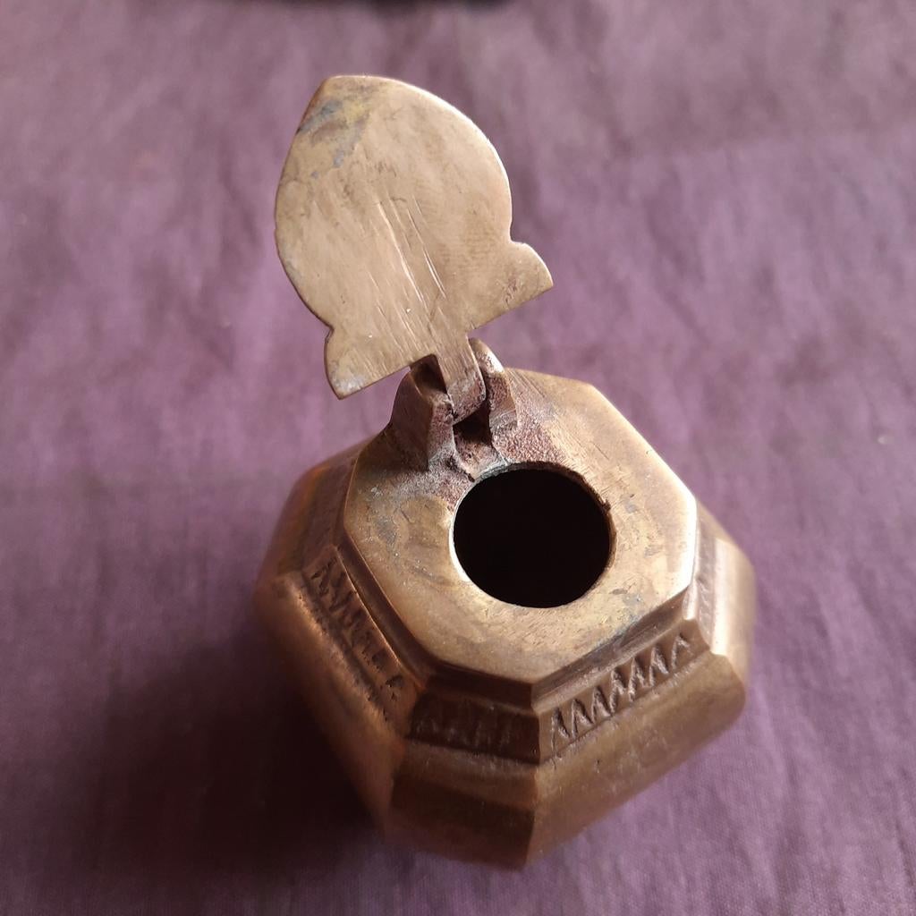 Antieke Inktpot Koper India, Verzenden