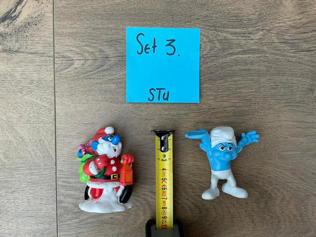 2 zgan gebruikte smurfen figuurtjes grote smurf en potige, Ophalen, Zo goed als nieuw, Verschillende Smurfen