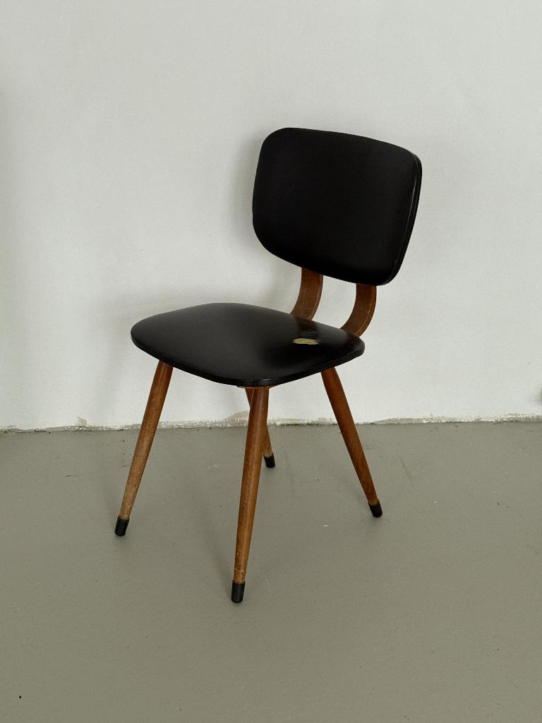 Vintage - mid-century modern dining chair - stoel, Huis en Inrichting, Stoelen, Ophalen, Overige materialen, Gebruikt, Zwart