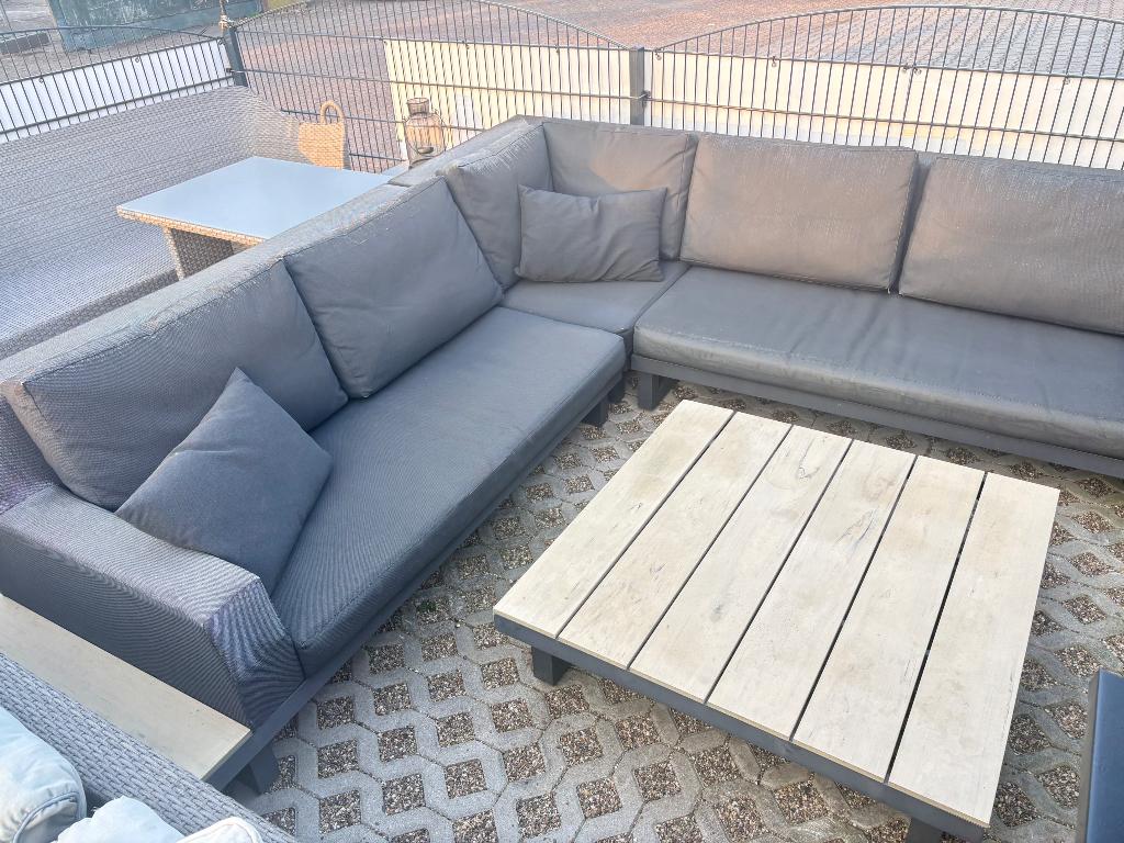 Tuin/loungeset all weather kussens, Tuin en Terras, Ophalen, Gebruikt, 6 zitplaatsen, Loungeset