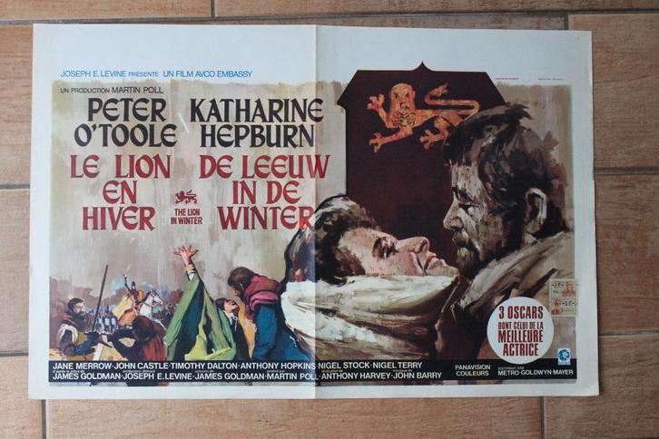 filmaffiche The Lion In Winter Katharine Hepburn filmposter, Verzamelen, Posters, Zo goed als nieuw, Film en Tv, A1 t/m A3, Rechthoekig Staand