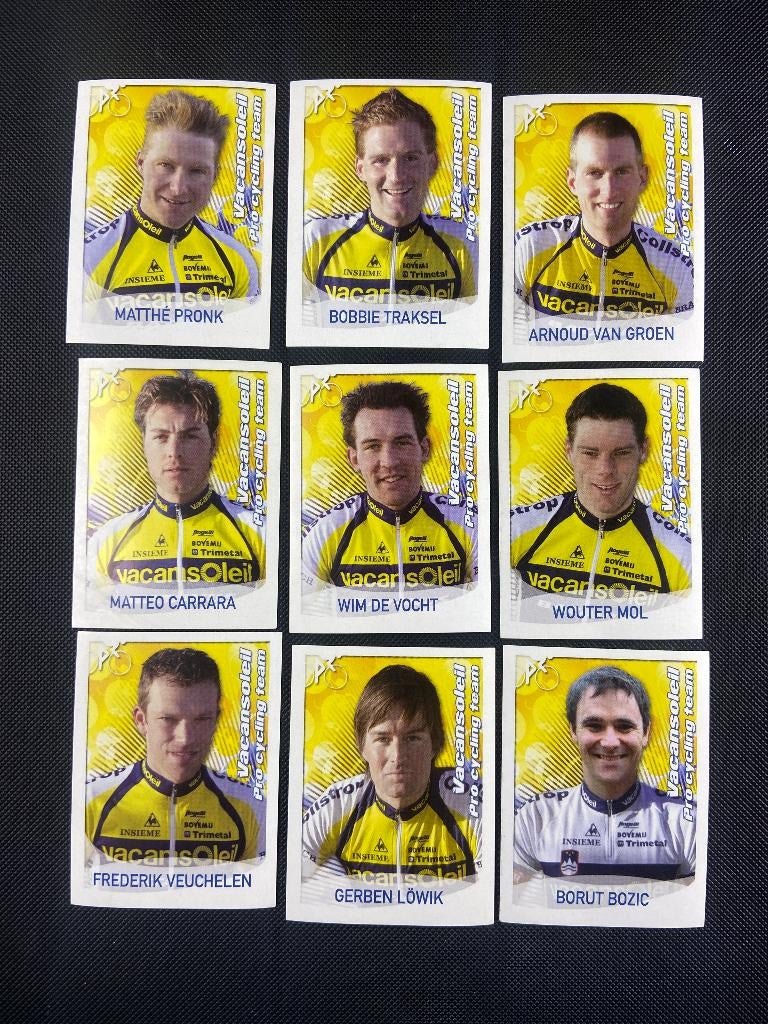9x Team Vacansoleil Panini Tour de France 2009 Stickers, Verzenden, Zo goed als nieuw, Overige sporten, Poster, Plaatje of Sticker