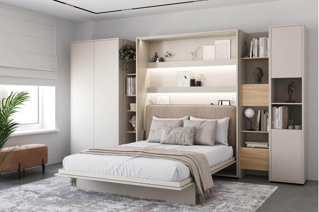 Concept opklapbed verticaal - 180x200 - Cashmere, Niet ingevuld, Niet ingevuld, Niet ingevuld