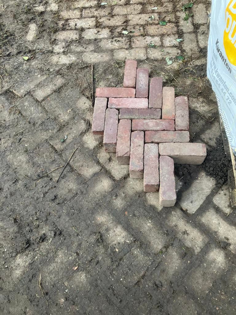 Gebruikte Waaltjes Rood - 7m2 in Big Bag, Tuin en Terras, Tegels en Klinkers, Gebruikt, Klinkers, Beton, 5 tot 10 m²