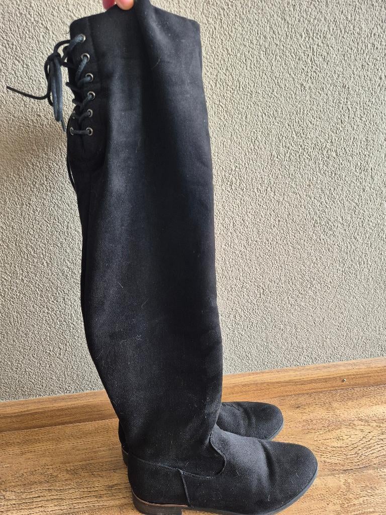 Overknee laarzen mt 41, Hoge laarzen, Zwart, Ophalen of Verzenden, Gedragen