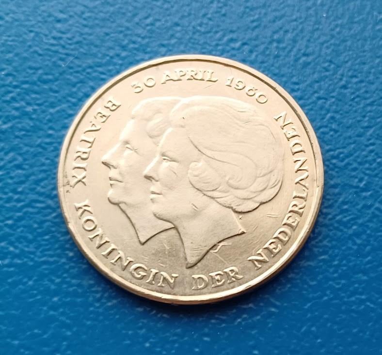 1 gulden 1980 'Dubbele Kop' Juliana & Beatrix, Verzenden, Koningin Beatrix, 1 gulden, Losse munt