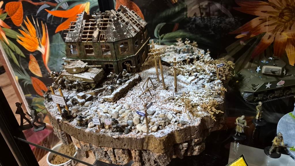 WWII Diorama Bastogne 1/76, Verzamelen, Militaria | Tweede Wereldoorlog, Ophalen, Duitsland
