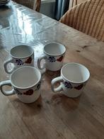 BOERENBONT BOCH - 4 MOKKEN  - DIA 7,5 CM, Ophalen of Verzenden, Zo goed als nieuw, Kop(pen) en/of Schotel(s), Aardewerk