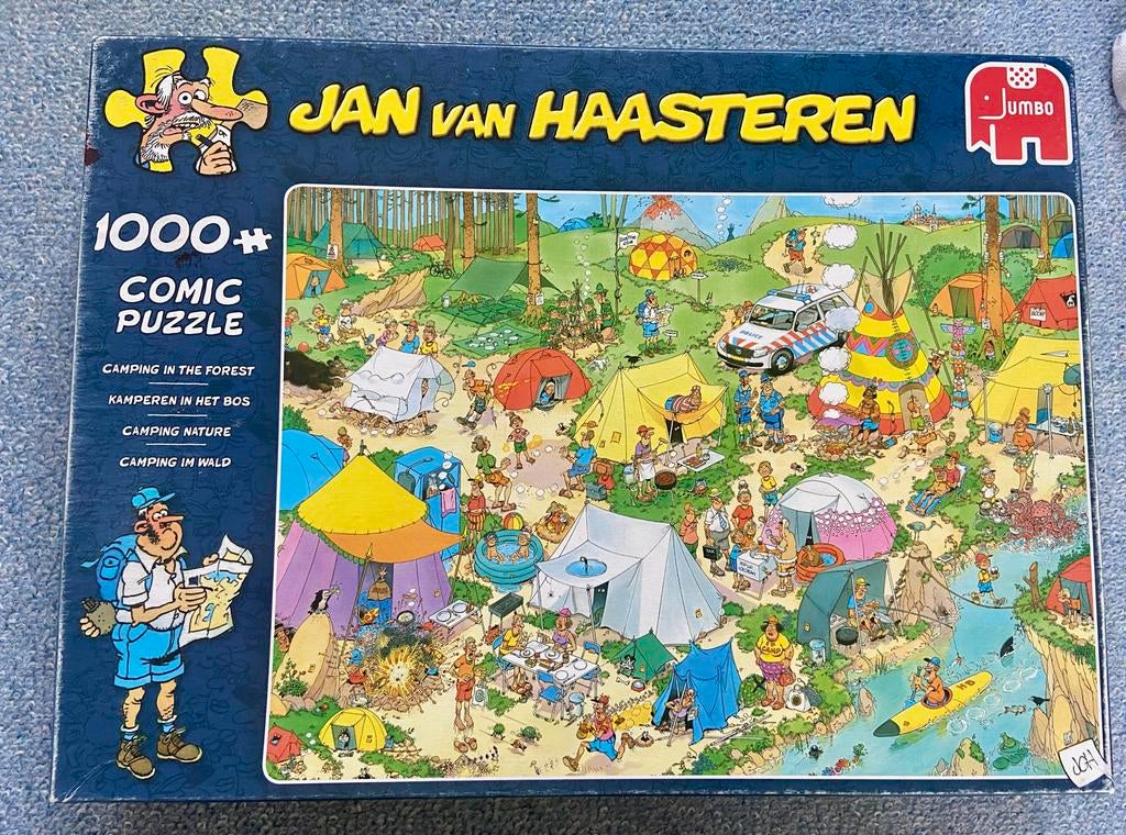 Jumbo Jan van Haasteren Puzzel 1000 stukjes - Kamperen, Ophalen of Verzenden, 500 t/m 1500 stukjes, Zo goed als nieuw, Legpuzzel