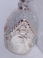 oude zilveren kerstbal huisje H 6,5 cm, Ophalen, Gebruikt