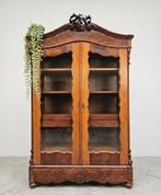 Antieke brocante XL Biedermeier kuifkast vintage meidenkast, Ophalen of Verzenden