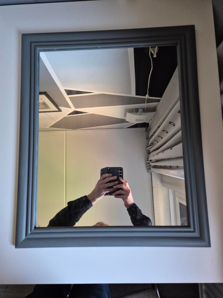 Spiegel 50 x 60 cm houten lijst, Ophalen, Rechthoekig, 50 tot 75 cm, Minder dan 100 cm