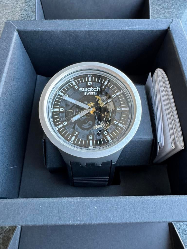 SWATCH Big Bold Irony black, Ophalen of Verzenden, Zo goed als nieuw, Kunststof