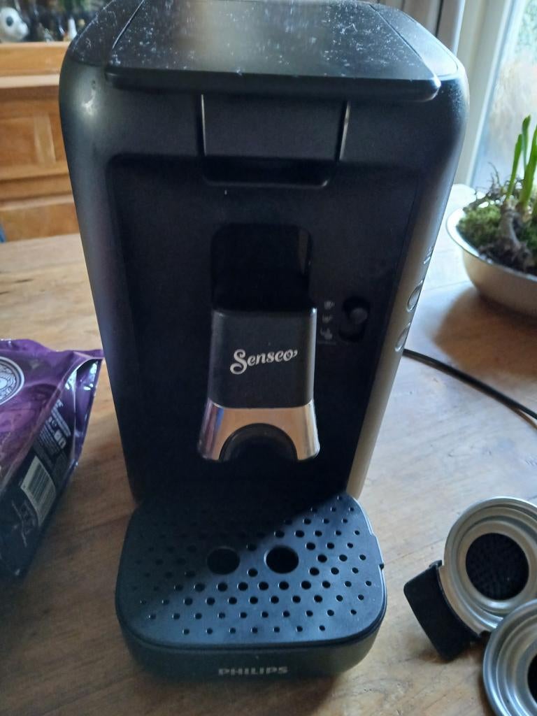 Senseo koffiepadmachine met 1- en 2-kops houders + pads, Ophalen of Verzenden, Gebruikt, Koffiemachine, Koffiepads en cups