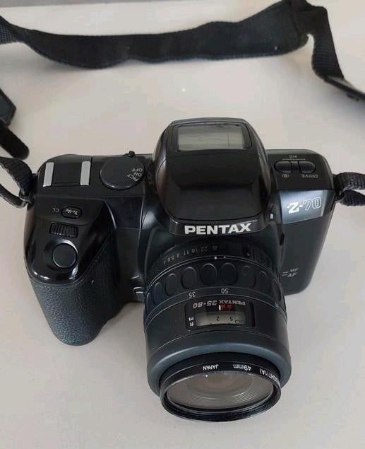 Pentax Z-70 spiegelreflexcamera met 2 lenzen, flitser en tas, Ophalen of Verzenden, Gebruikt, Spiegelreflex, Pentax