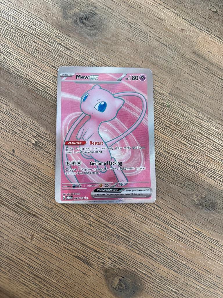 Mew ex Pokémon kaart 193/165, Ophalen of Verzenden, Nieuw, Losse kaart, Foil