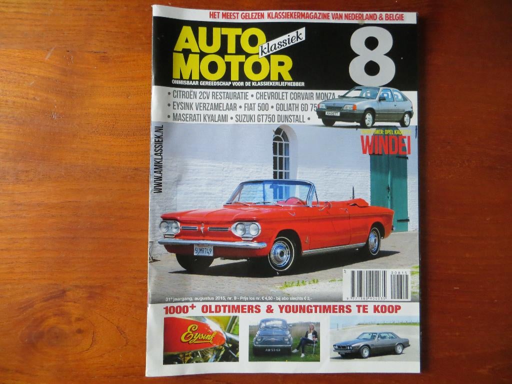 Auto Motor Klassiek 8 2015 Kadett E, Fiat 500, Corvair, 2CV, Ophalen of Verzenden, Nieuw, Opel
