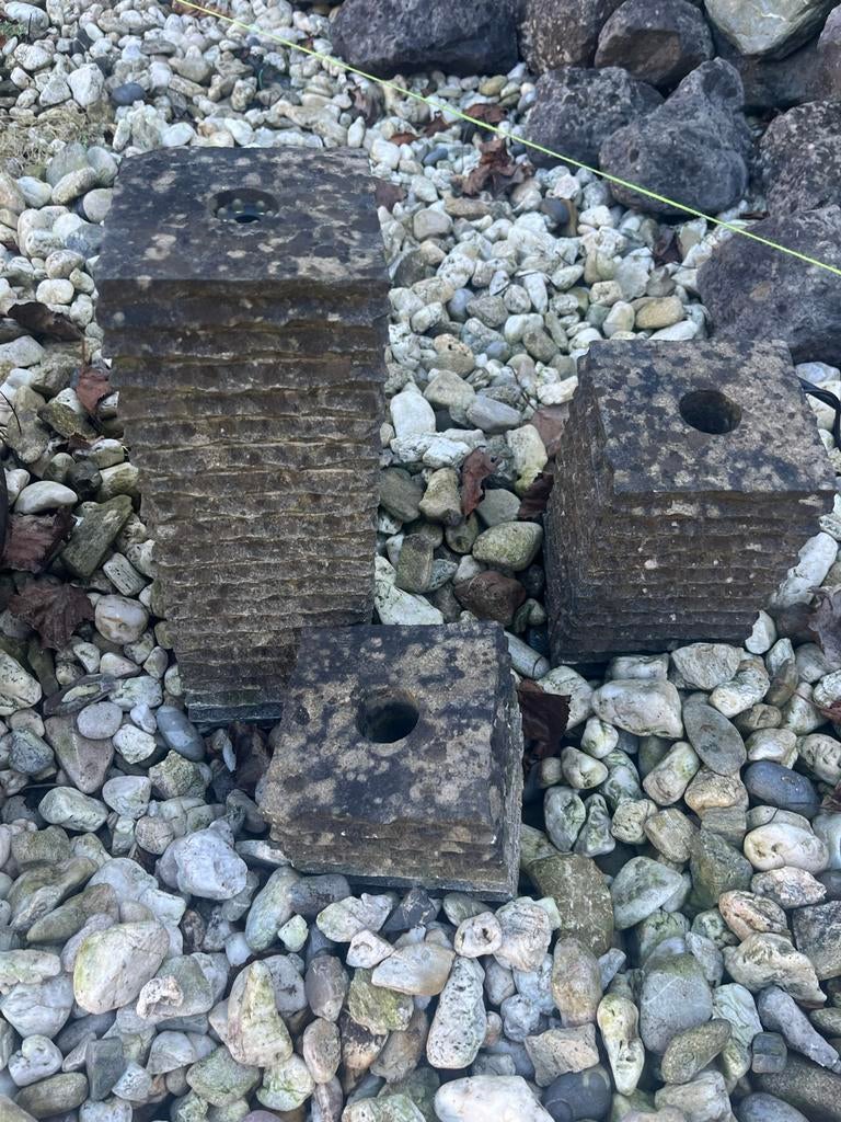 Waterornament met verlichting compleet met pomp en bak, Tuin en Terras, Waterpartijen en Fonteinen, Ophalen, Gebruikt, Graniet