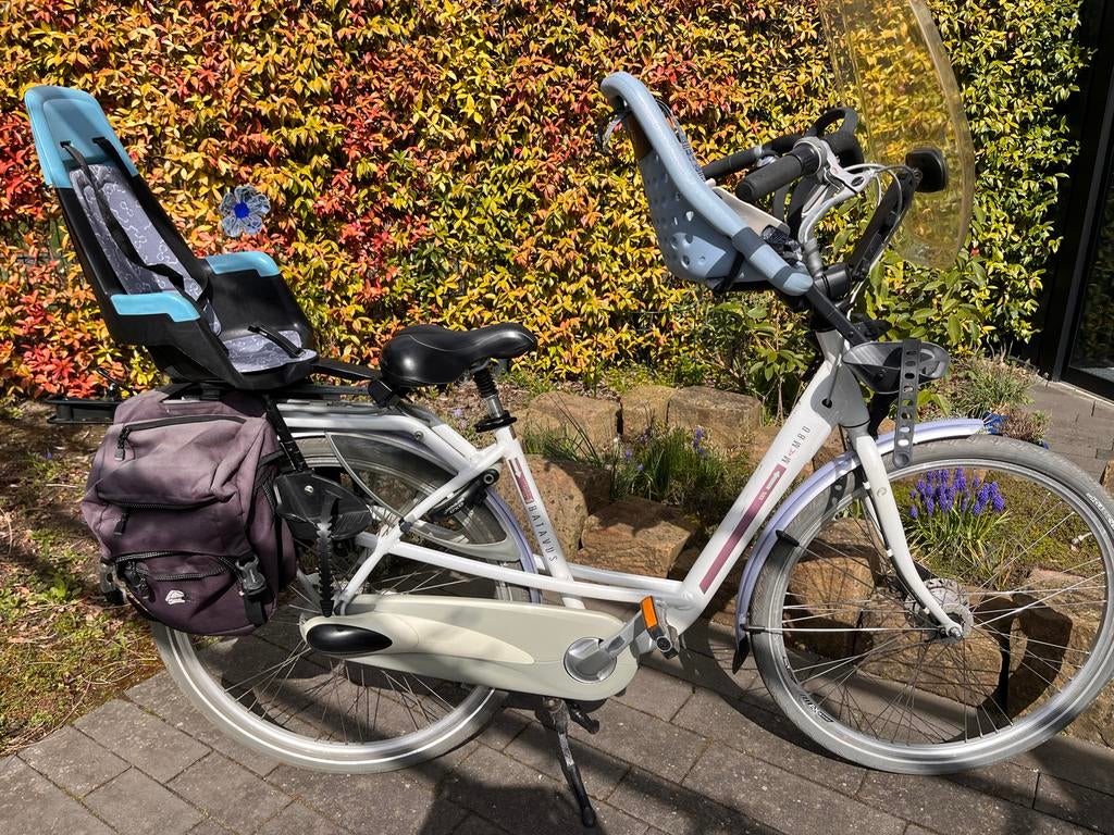Witte Batavus Mambo fiets met zitjes en tassen, Fietsen en Brommers, Fietsen | Dames | Damesfietsen, 47 tot 50 cm, Ophalen, Gebruikt