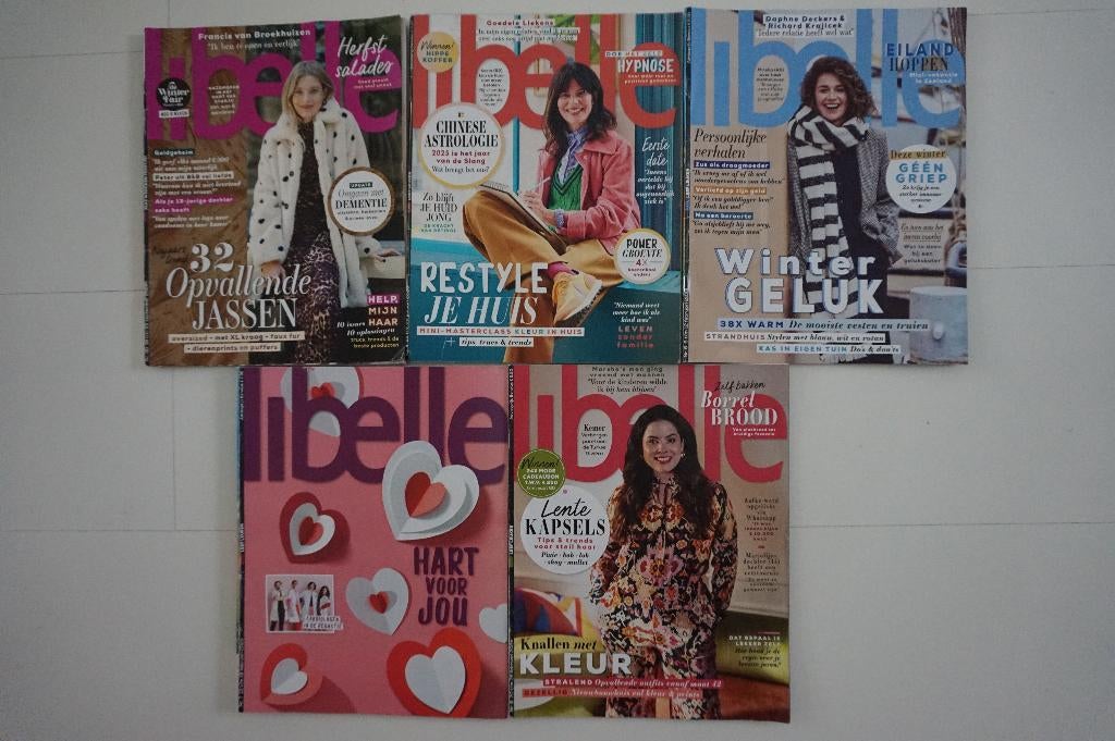 5 x Libelle magazine tijdschrift oa vrouwen hart / moodboard, Boeken, Tijdschriften en Kranten, Ophalen of Verzenden, Zo goed als nieuw