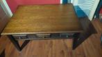 Salontafel eiken met geslepen glasplaat, Huis en Inrichting, Tafels | Salontafels, Ophalen, Gebruikt, 50 tot 100 cm, 50 tot 75 cm