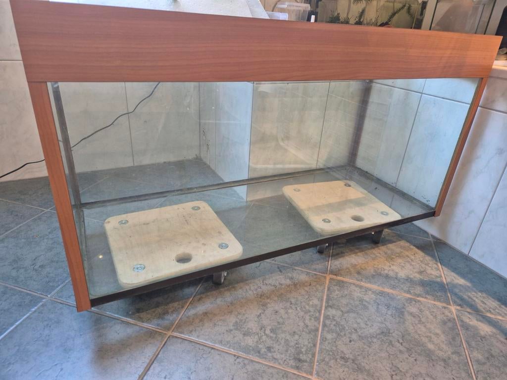 1 meter aquarium, Ophalen, Inclusief deksel, Gebruikt, Leeg aquarium