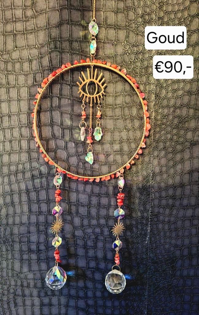 Suncatcher rond met oog en edelstenen, Huis en Inrichting, Woonaccessoires | Overige, Ophalen of Verzenden
