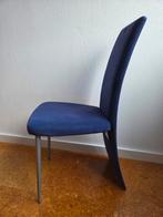 Set van 4 blauwe eetkamerstoelen - Eijerkamp, Ophalen, Gebruikt, Blauw, Stof