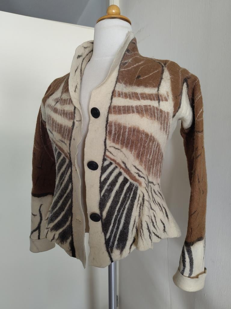 Duurzaam Naadloos Handgevilte Colbert - Grauwe Gans Design, Ophalen of Verzenden, Nieuw, Maat 38/40 (M), Blauw