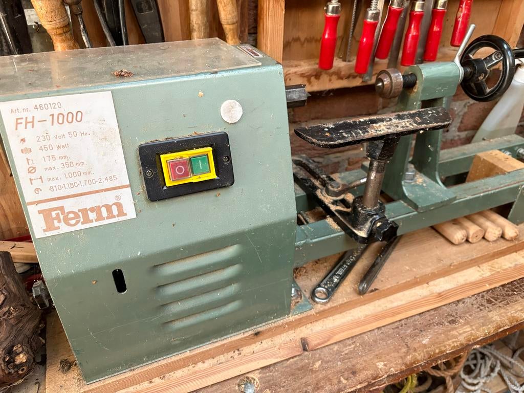 Ferm FH-1000 Houtdraaibank, Ophalen of Verzenden, Zo goed als nieuw, Houtdraaibank, 1000 mm of meer