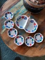 boerenbont Mooi petit-four stel met 6 schaaltjes, Ophalen of Verzenden, Aardewerk, Overige stijlen, Schaal of Schalen