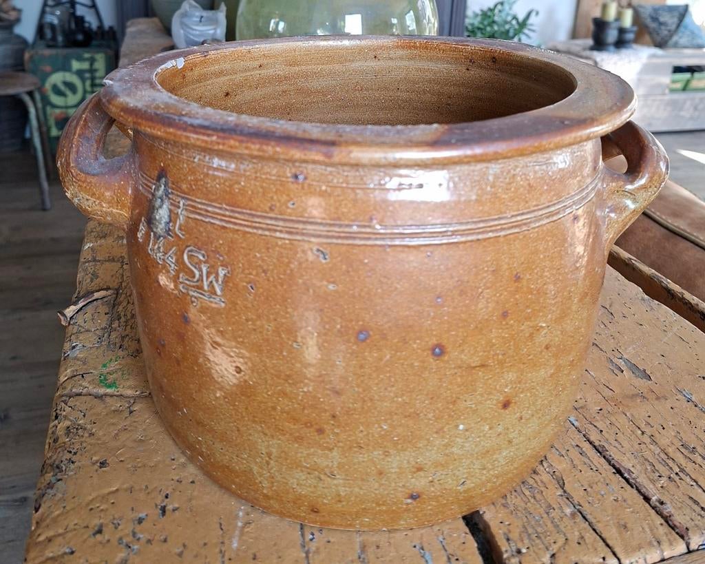 Antieke franse grespot of confitpot, Ophalen of Verzenden