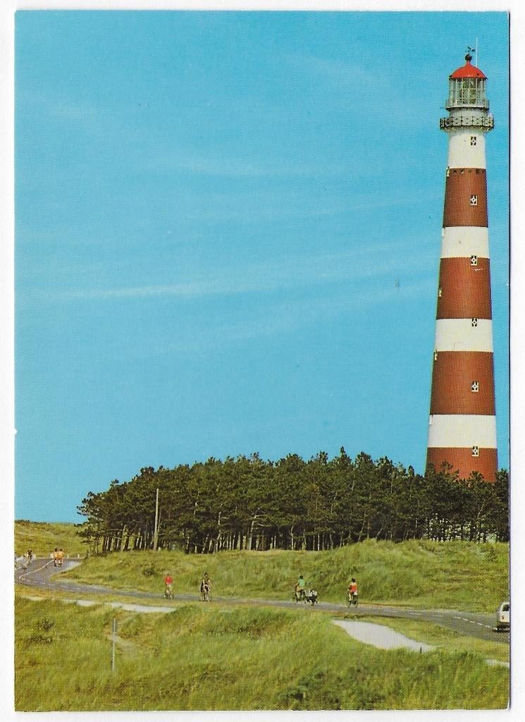 Ameland Hollum vuurtoren ongelopen ansichtkaart ( B2870 ), Ophalen of Verzenden, 1980 tot heden, Gelopen, Waddeneilanden