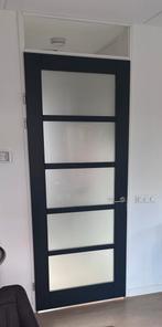 Cando (binnen) opdekdeur met melkglaspanelen (231,5 x 93,5), Doe-het-zelf en Verbouw, Deuren en Horren, Ophalen, Gebruikt, 80 tot 100 cm