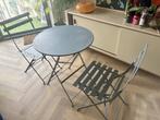 Bistrosetje grijsblauw, Tuin en Terras, Tuinsets en Loungesets, Ophalen, Gebruikt, Overige materialen, 2 zitplaatsen