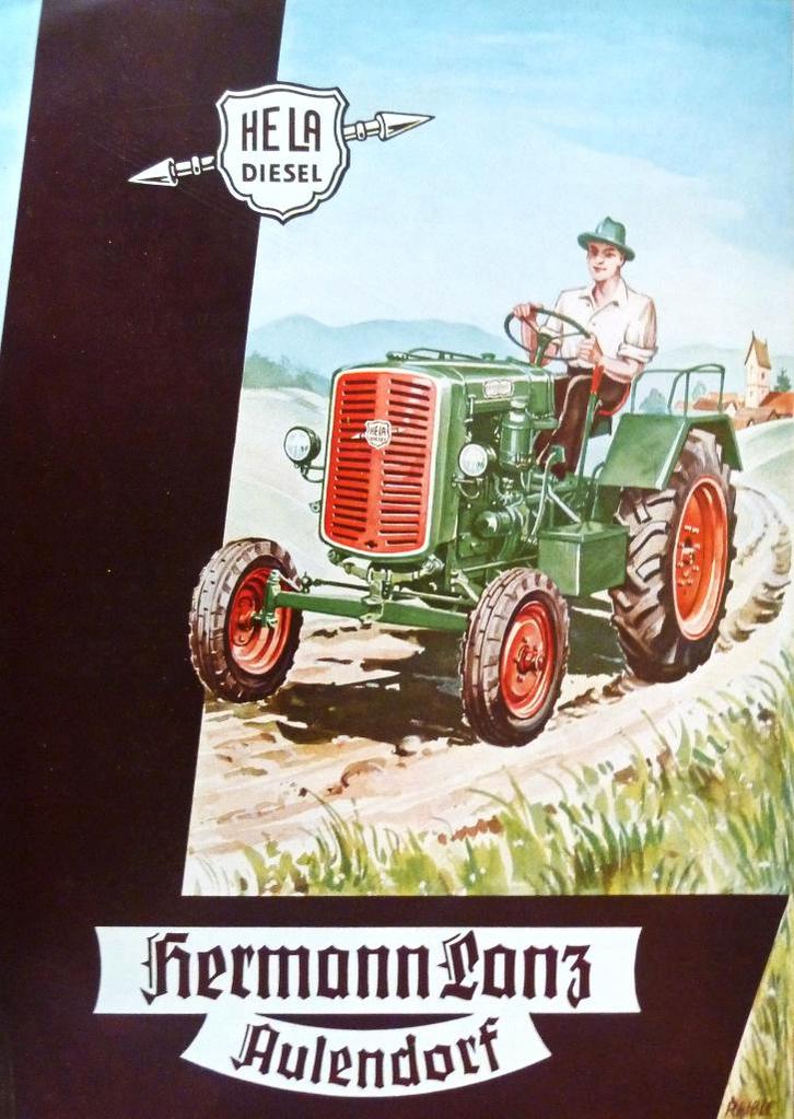 Folder HELA- DIESEL Hermann LANZ 1955 Tractor folder, Boeken, Catalogussen en Folders, Zo goed als nieuw, Folder, Ophalen of Verzenden