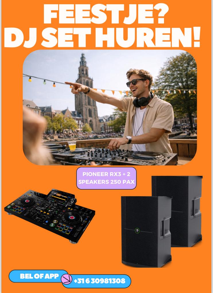 Pioneer RX3 DJ set met Mackie speakers voor 250px (verhuur), Muziek en Instrumenten, Dj-sets en Draaitafels, Ophalen of Verzenden